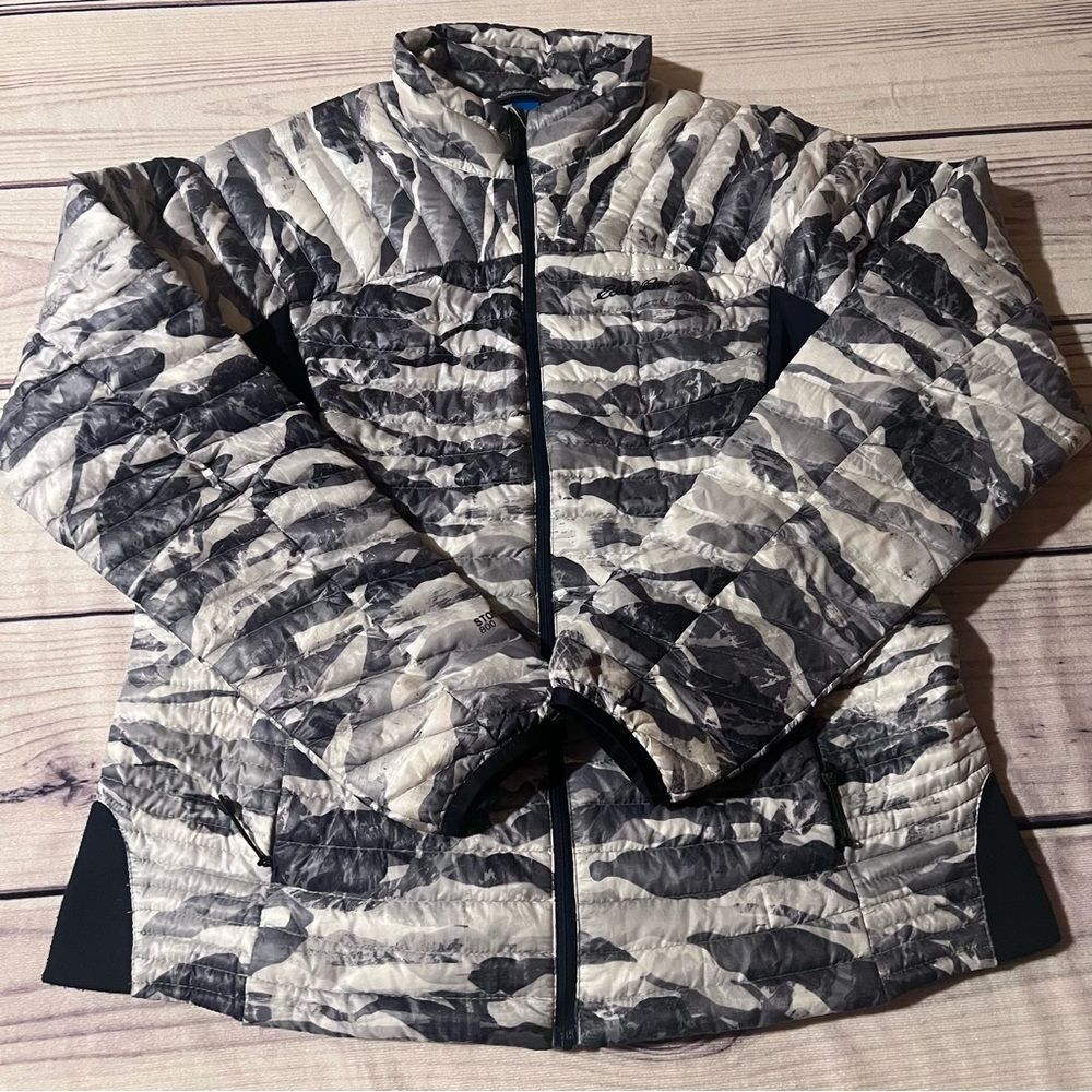 Eddie Bauer First Ascent Storm Down 800 Grey Patterned Jacket